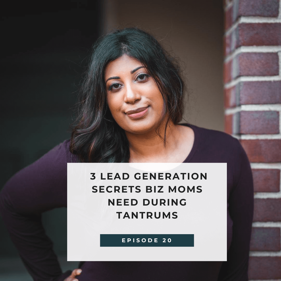 Dr. Celia recording Biz Mom Life Podcast episode on her lead generation secret for business moms—sharing 3 strategies to stay consistent during tantrums